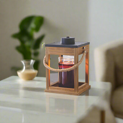 Wood and Rope Candle Warmer Lantern - COMING SOON