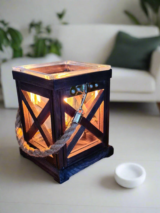 Walnut & Rope Vintage Bulb Illumination Warmer - RRP $47.95 - Wholesale - OUT OF STOCK